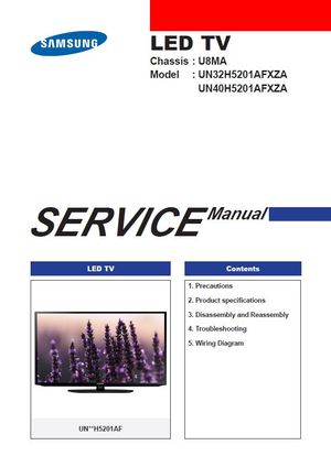 Samsung UN32H5201AF UN40H5201AF Smart LED TV Service Repair Manual