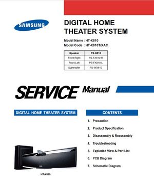 Samsung HT-X810 X810T Home Theater Soundbar Service Manual