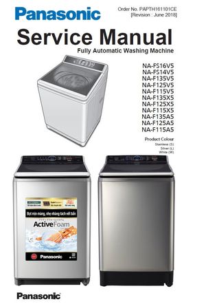 Panasonic NA FS16V5 FS14V5 F135V5 F125V5 F115V5 Washing Machine Service Repair Manual