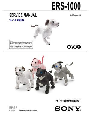 Sony ERS-1000 Aibo Robotic Puppy Service Manual – Repair Guide PDF