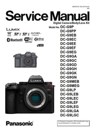 Panasonic Lumix DC G9 Camera Service Manual and Troubleshooting