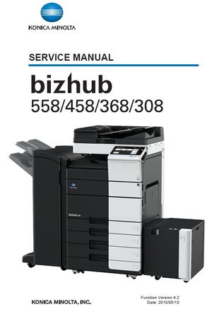 Konica Minolta Bizhub 558 / 458 / 368 / 308 Service Manual Set (PDF Download)