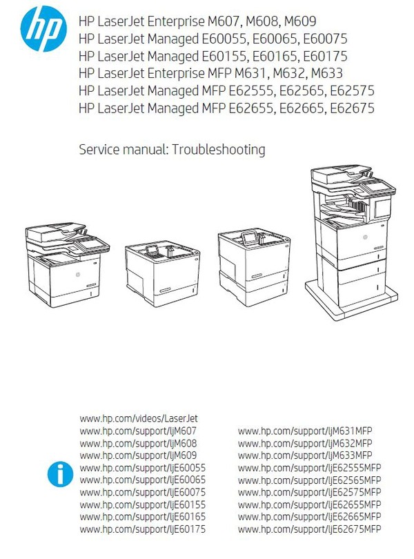 HP LaserJet Enterprise M607 M608 M609 MFP M631 M632 M6