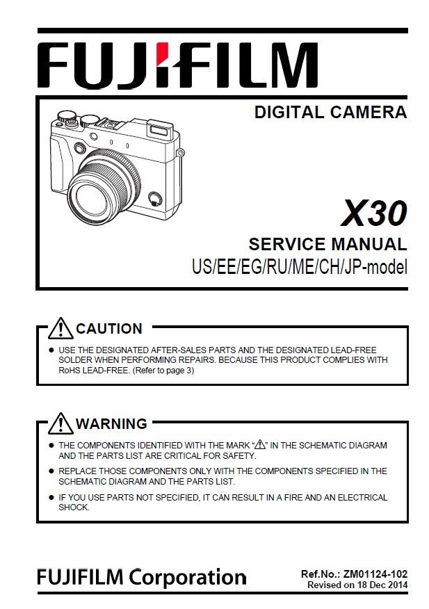 Fujifilm Finepix X30 Digital Camera Service Manual