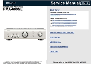 Denon PMA-600NE Amplifier Original Service Manual