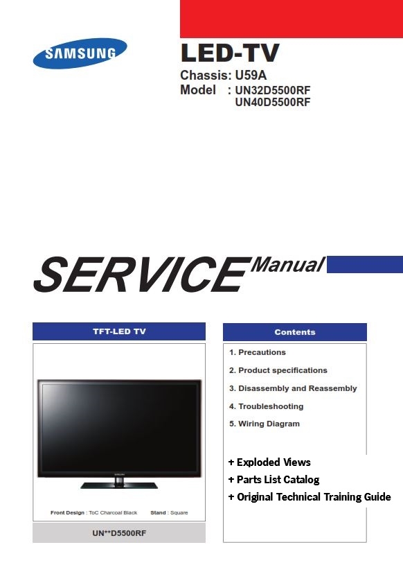 Samsung UN32D5500 UN32D5500RF UN40D5500 UN40D5500RF TV Service Manual
