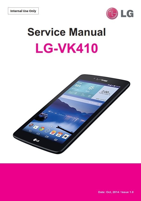 LG G Pad VK410 Tablet Service Manual and Repair Instructions