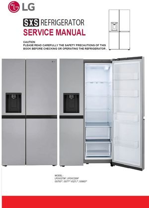 LG GS75SPP GS77SPP VS27LNIP VS27LIP Refrigerator Service Manual and Technicians Guide