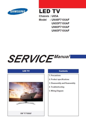 Samsung UN46F7100AF UN55F7100AF UN60F7100AF UN65F7100AF TV Service Manual