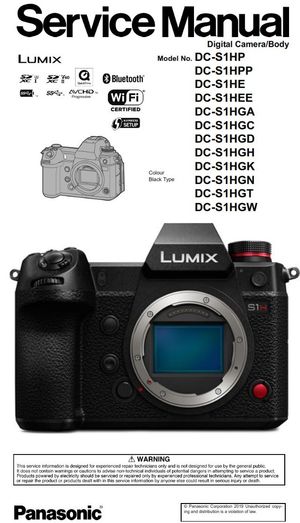 Panasonic Lumix DC-S1H Mirrorless Camera Service Manual and Repair Guide