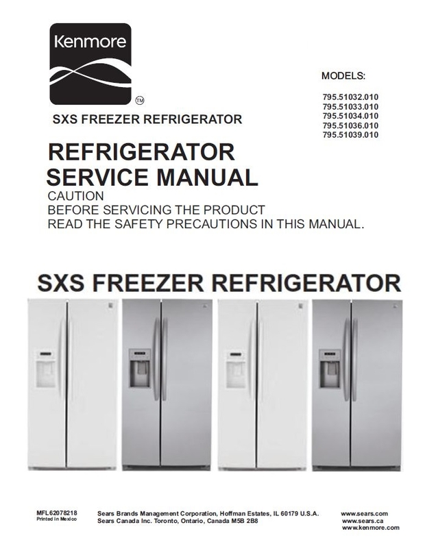 Kenmore Elite 51032 51033 51034 51036 51039 (.010 Series) Service Manual