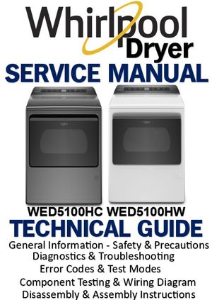 Whirlpool WED5100HC WED5100HW Dryer Service Manual