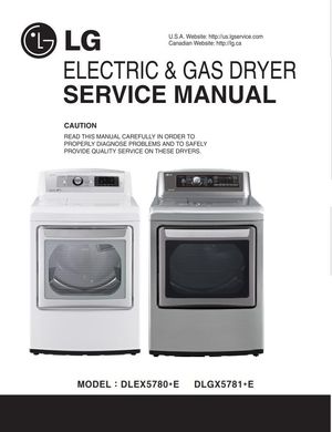 LG DLEX5780WE DLEX5780VE DLGX5781WE DLGX5781VE Dryer Service Manual &amp; Repair Guide (PDF Download)