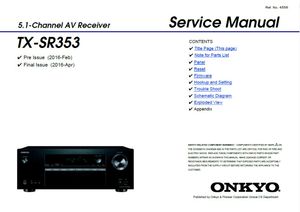 Onkyo TX SR353 AV Receiver Service Manual and Technicians Guide