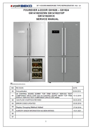Beko GN1416232ZXN Refrigerator Service Manual