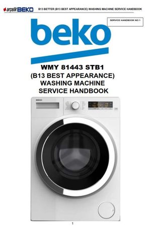 Beko WMY 81443 STB1 Washing Machine Service Manual