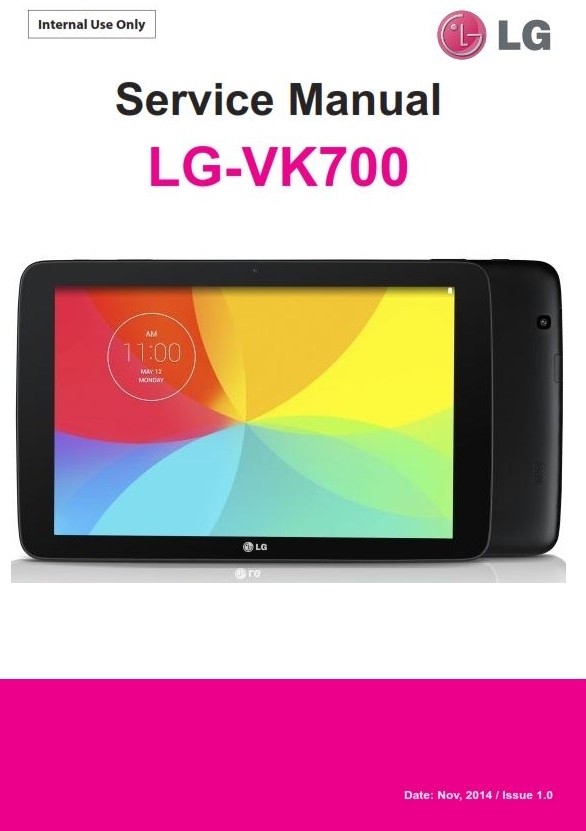 LG G Pad VK700 Tablet Service Manual and Repair Instructrions