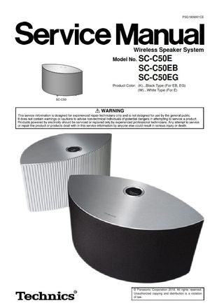Technics OTTAVA SC-C50 Wireless Speaker System Service Manual