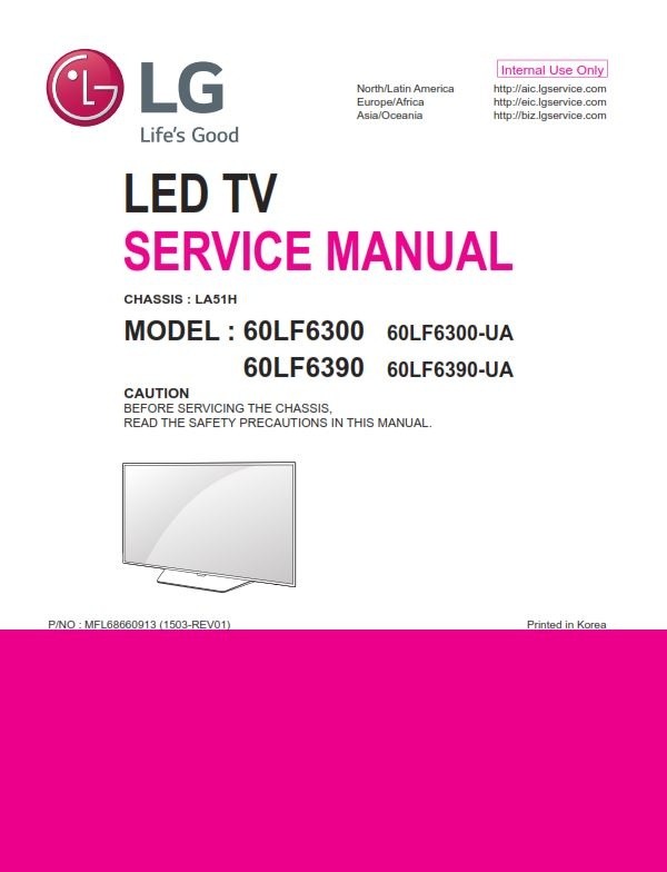 LG 60LF6300 60LF6390 Smart LED TV Service Manual &amp; Repair Guide + Schematics