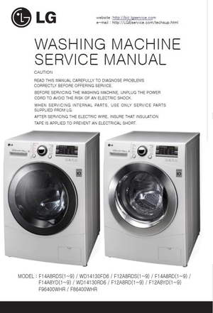 LG WD14130FD6 WD14130RD6 F96400WHR F86400WHR Service Manual and Repair Guide