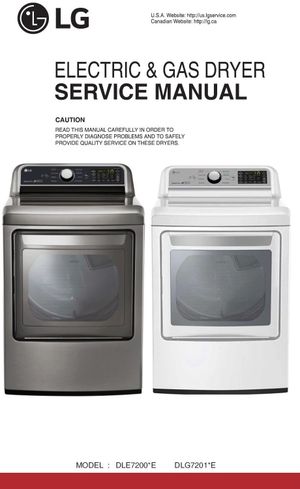 LG DLE7200VE DLE7200WE DLG7201WE DLG7201VE Dryer Service Manual 