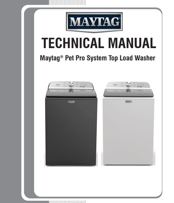 Maytag MVW6500MBK MVW6500MW Pet Pro Top Load Washer Service Manual