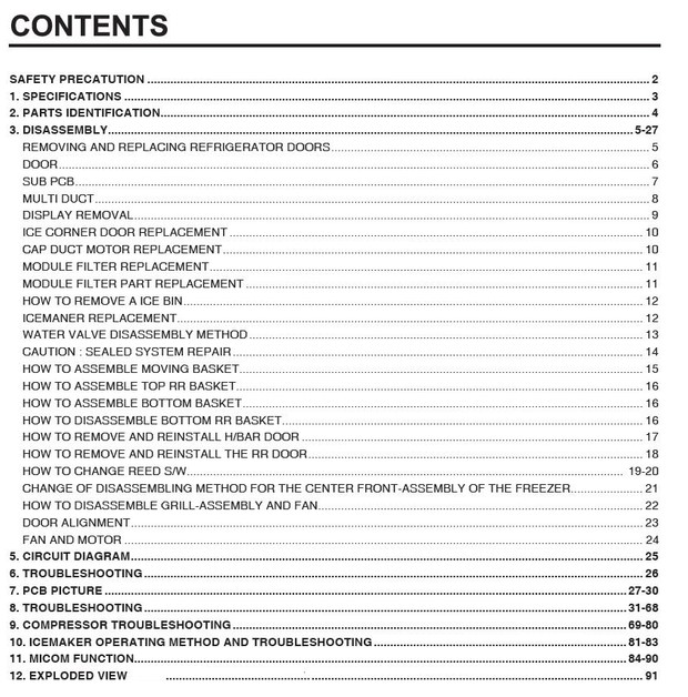 LG LUPXC2386N Refrigerator Service Manual and Repair Guide