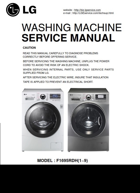LG F1695RDH F1695RDH7 Washer Service Manual and Repair Guide