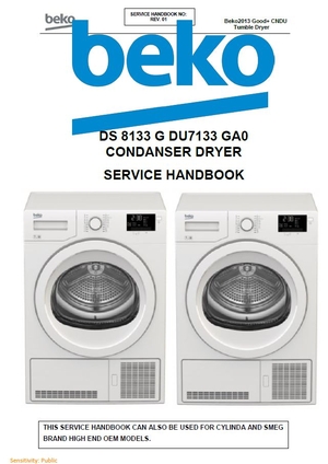 Beko DS 8133 G + DU7133 GA0 Dryer Service Manual