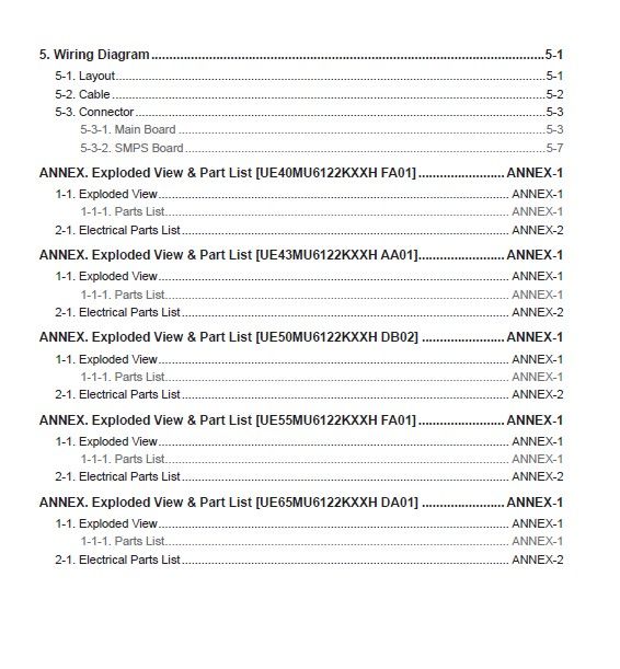Samsung UE40MU6122K UE43MU6122K UE50MU6122K UE55MU6122K UE65MU6122K Service Manual