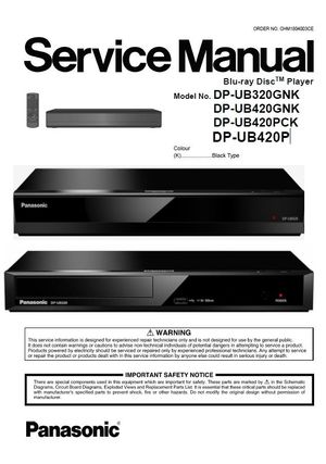 Panasonic DMP UB320 UB420 Service Manual and Repair Instructions