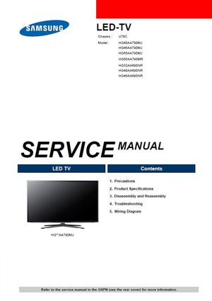 Samsung HG40AA790 HG46AA790 HG55AA790 HG32AA690 HG40AA690 HG46AA690 TV Service Repair Manual