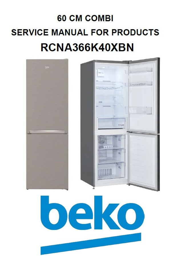 Beko RCNA366K40XBN Refrigerator Service Manual