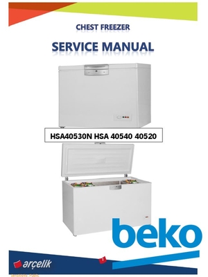 Beko HSA40530N HSA 40540 Freezer Service Manual