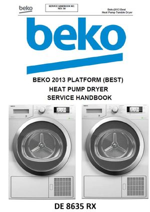 Beko DE 8635 RX Heat Pump Dryer Service Manual