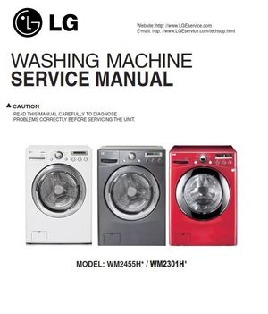 LG WM2455HW / WM2455HG / WM2301HW / WM2301HS Washing Machine Service Manual – Repair Guide PDF (Inst