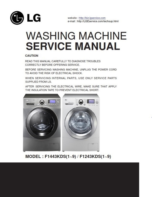 LG F1443KDS7 Steam Washer Service Manual and Troubleshooting Guide