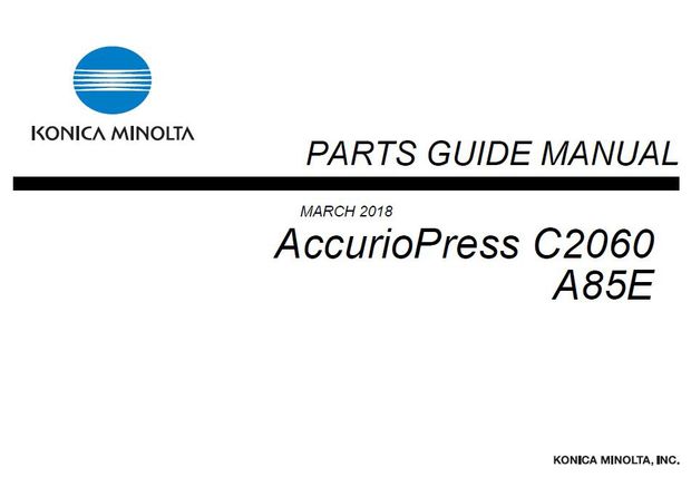 Konica Minolta AccurioPress C2060 C2070 C2070P AccurioPrint C2060L Service Manual