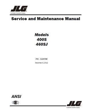 JLG 400S 460SJ Telescopic Boom Lift Service Manual