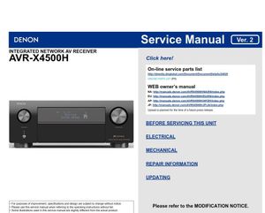 Denon AVR-X4500H AV Receiver Service Manual