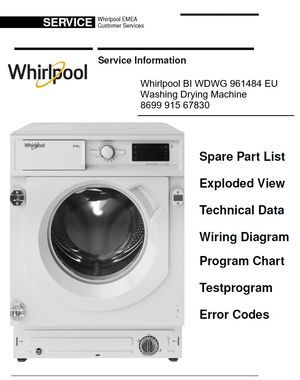 Whirlpool BI WDWG 75148 EU Washing Machine Service Manual &amp; Technician Guide (PDF Download)