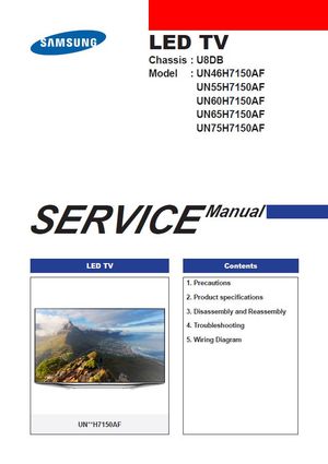 Samsung UN65H7150 UN65H7150AF UN65H7150AFXZA 3D Smart LED TV Service Manual