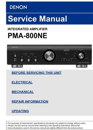 Denon PMA-800NE Amplifier Original Service Manual &amp; Repair Instructions