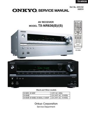 Onkyo TX NR636 AV Receiver Service Manual and Repair Guide