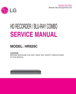 LG HR929C Blu Ray HDD Player Service Repair Manual 