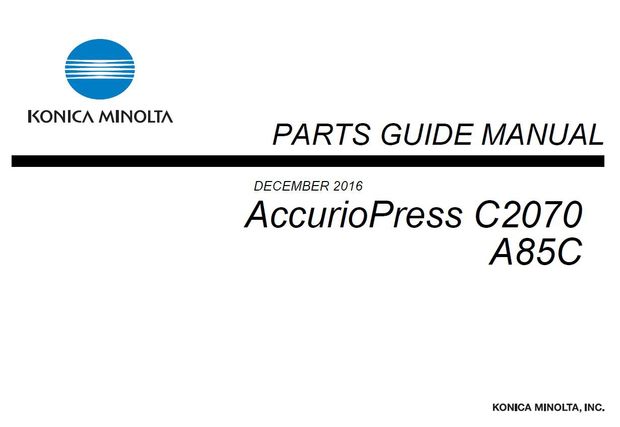 Konica Minolta AccurioPress C2060 C2070 C2070P AccurioPrint C2060L Service Manual