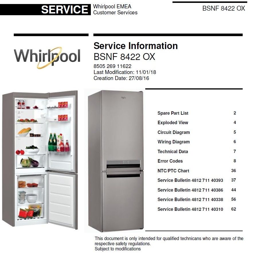 Whirlpool BSNF 8422 OX Refrigerator Service Manual PDF Instant Download whirlpool-bsnf-8422-ox-refrigerator-service-manual-pdf-instant-download