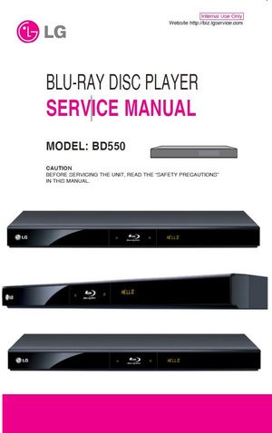LG BD550 Blu Ray Player Service Repair Manual 