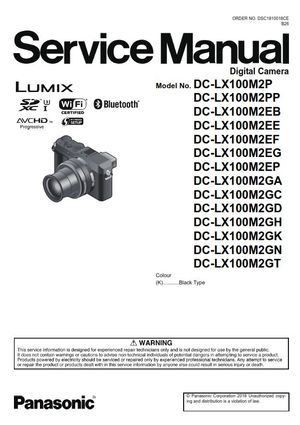Panasonic Lumix DC-LX100M2 LX100 II Digital Camera Service Manual