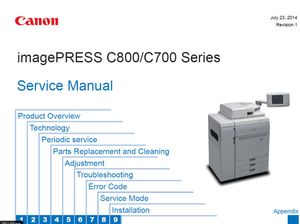 Canon imagePRESS C800 C700 Printer Service Manual and Repair Guide